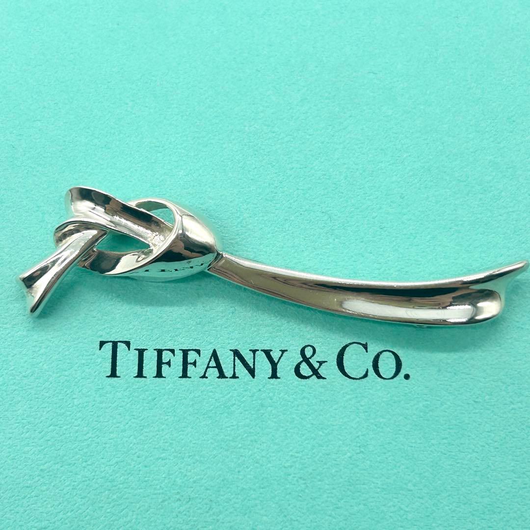 美品　ティファニー　リボン　モチーフ　ノット　ブローチ　シルバー　925
