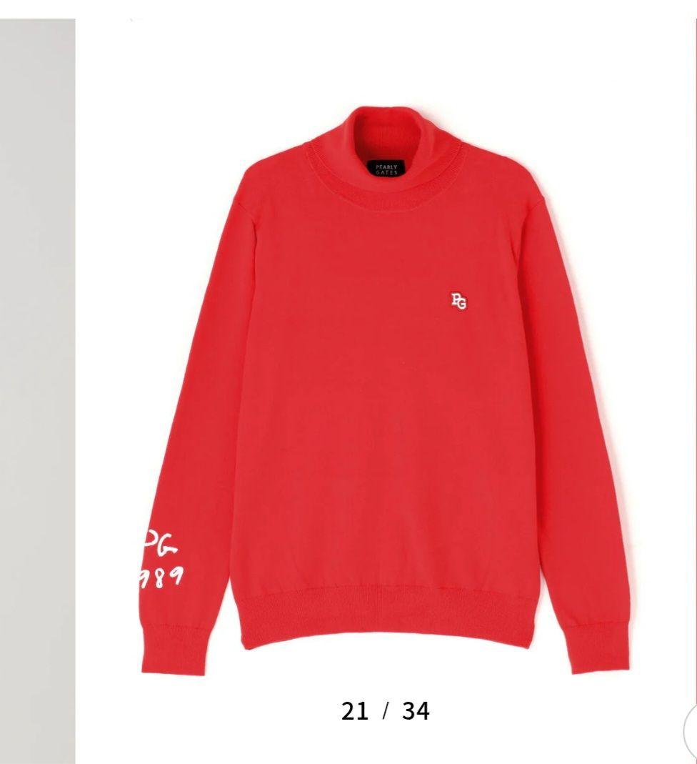 パーリーゲイツ　カシミヤタッチ　タートルネックニットプルオーバー