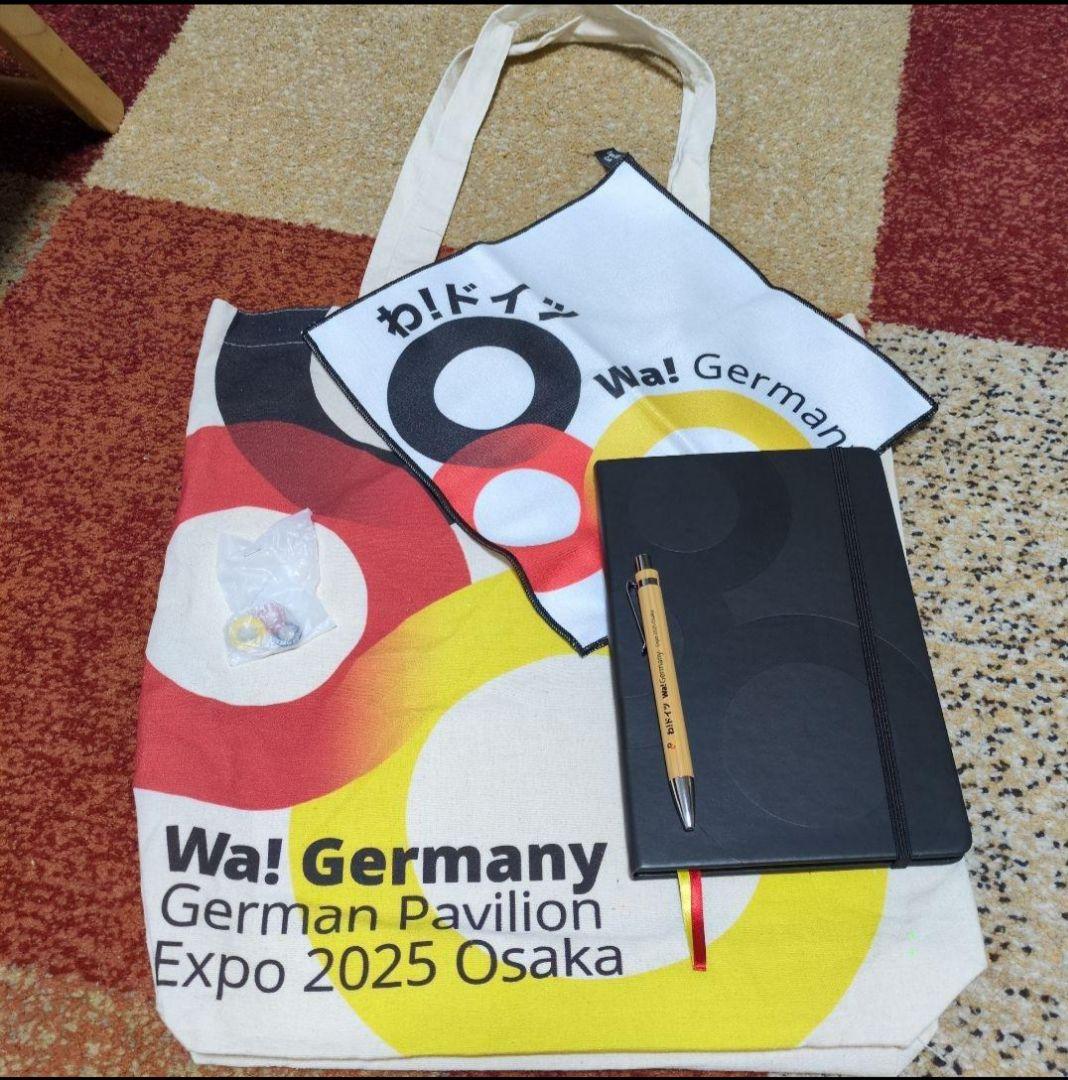 【レア】大阪関西万博2025　ドイツ館　バッグ　タオル　バッチ　ノートセット