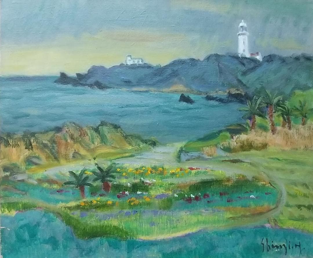 「雨後 」房州白浜 F8 絵画 油絵 油彩画 風景画 アート