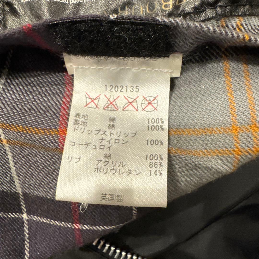 Barbour ブラックジャケット コーデュロイ襟付き