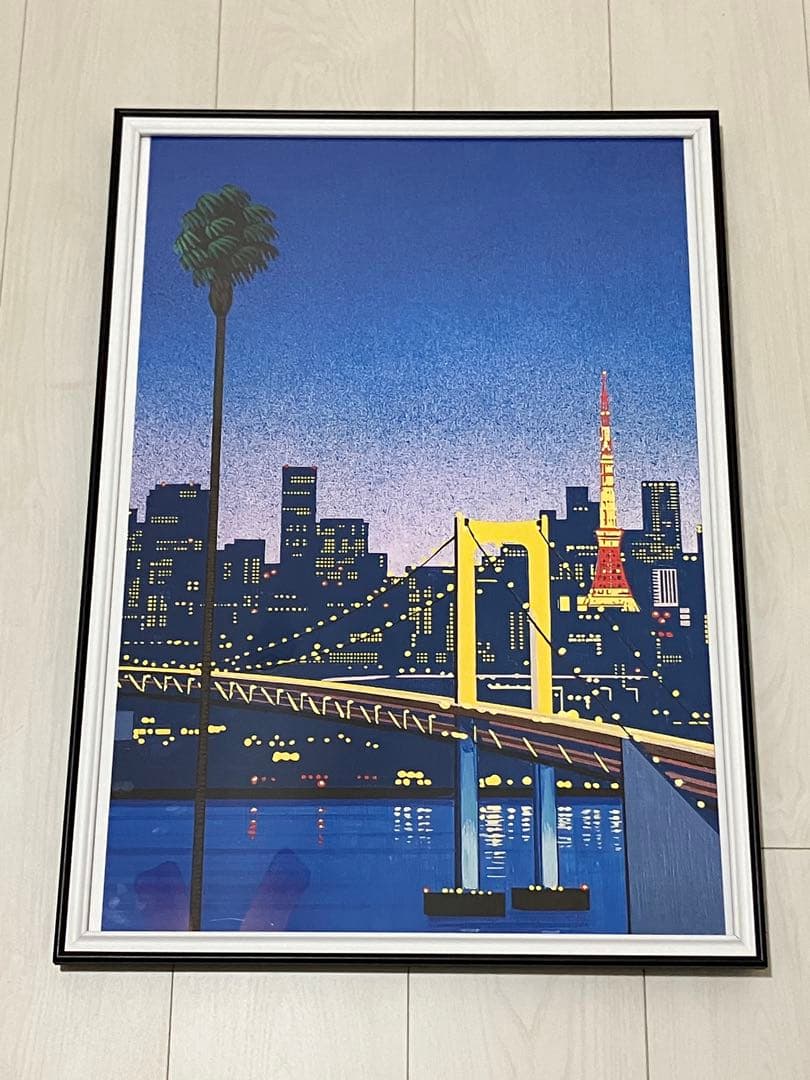 【額縁付き】 永井博（Hiroshi Nagai） A2ポスター　青