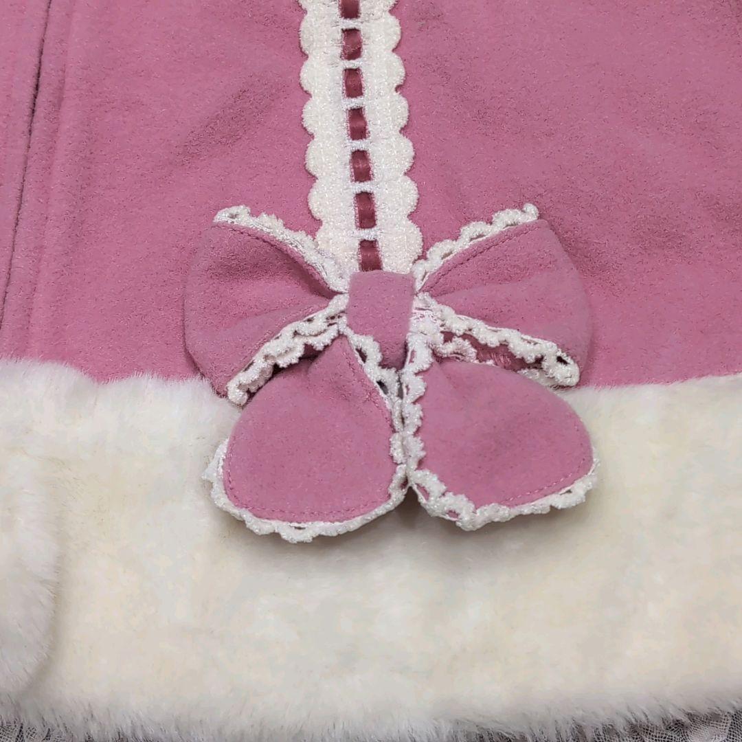 シャーリーテンプル サンタコート はしごレース ピンク 120 ボア ファー