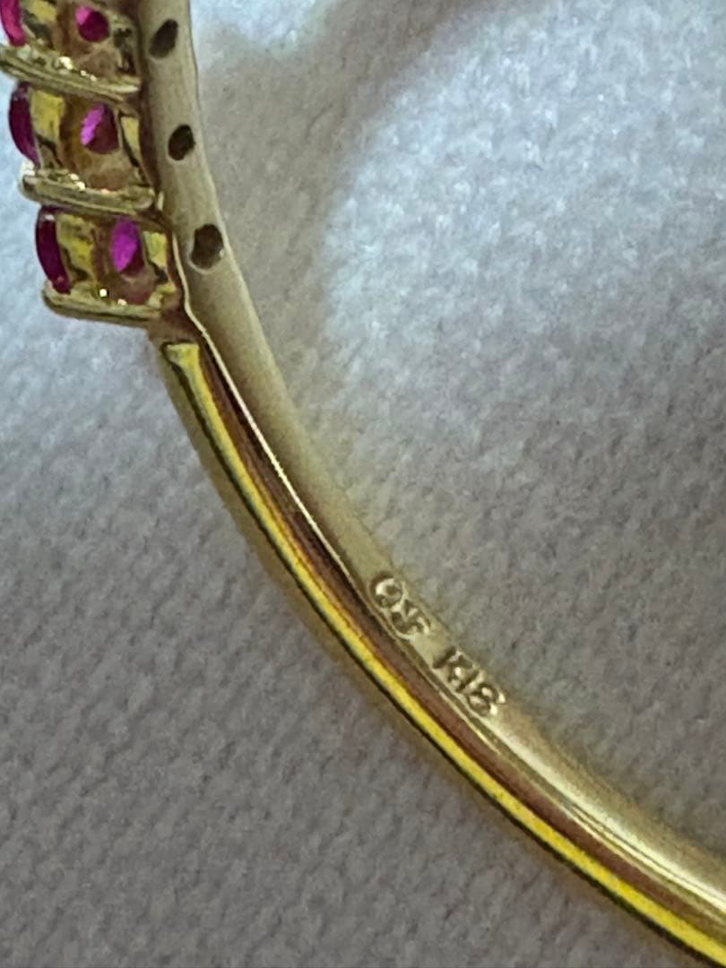 【セール】オレフィーチェOrefice K18ルビーハンナリング 4号 箱要相談