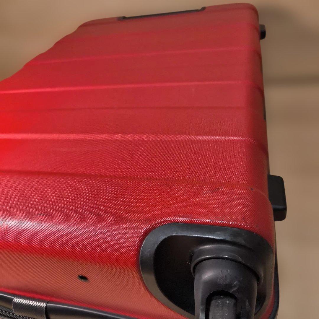 無印良品 スーツケース 赤 MUJI TSAロック 4輪 廃盤 軽量鍵付　75L