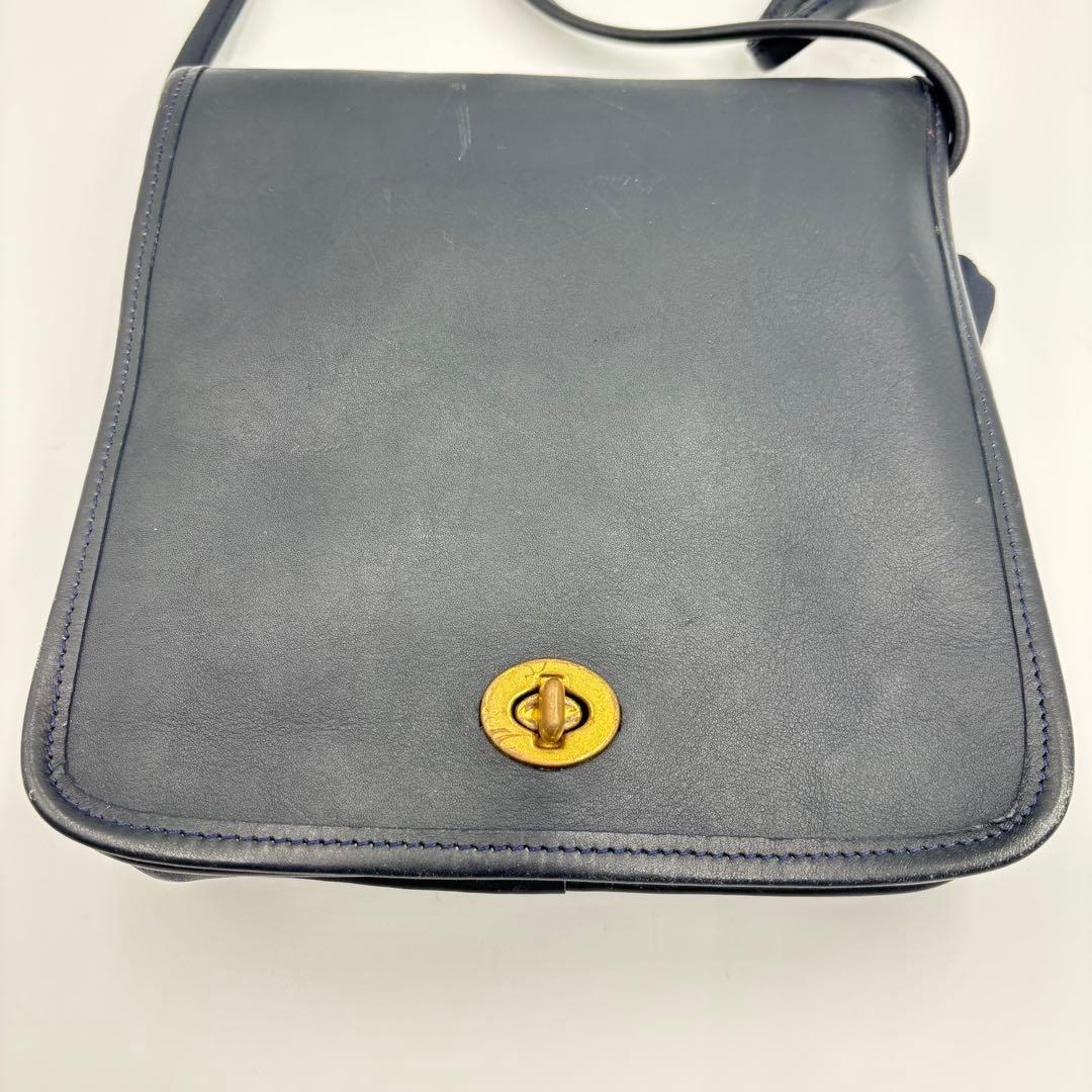 COACH オールドコーチ　9965 ネイビー　ターンロック　ショルダーバッグ