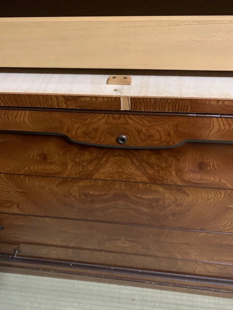 木製箪笥 棚付き 4引き出し ブラウン