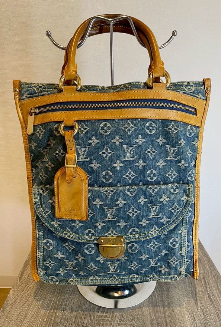 Louis Vuitton ルイヴィトン フラットショッパー　モノグラム　デニム