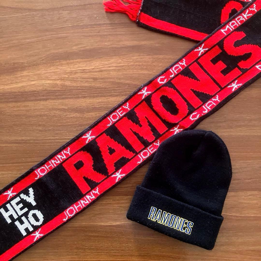 当時物 90's ツアー RAMONES ラモーンズ　マフラー ニット帽 レア