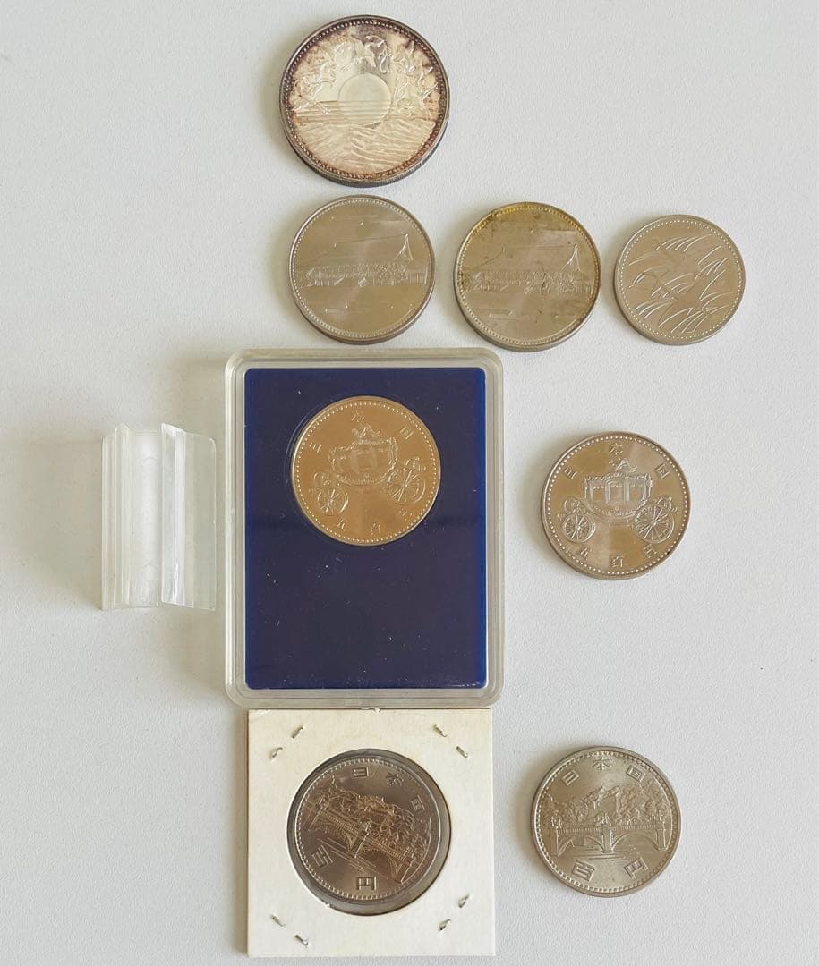 銀貨 1万円硬貨 天皇御在位六十年 御在位五十年 六十年 皇太子御成婚 即位記念