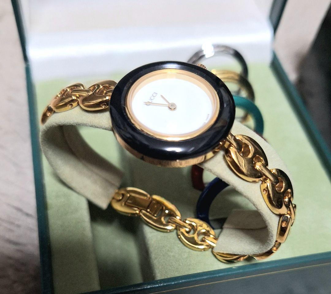 Gucci レディース 時計 カラーチェンジリング付き✳電池交換済
