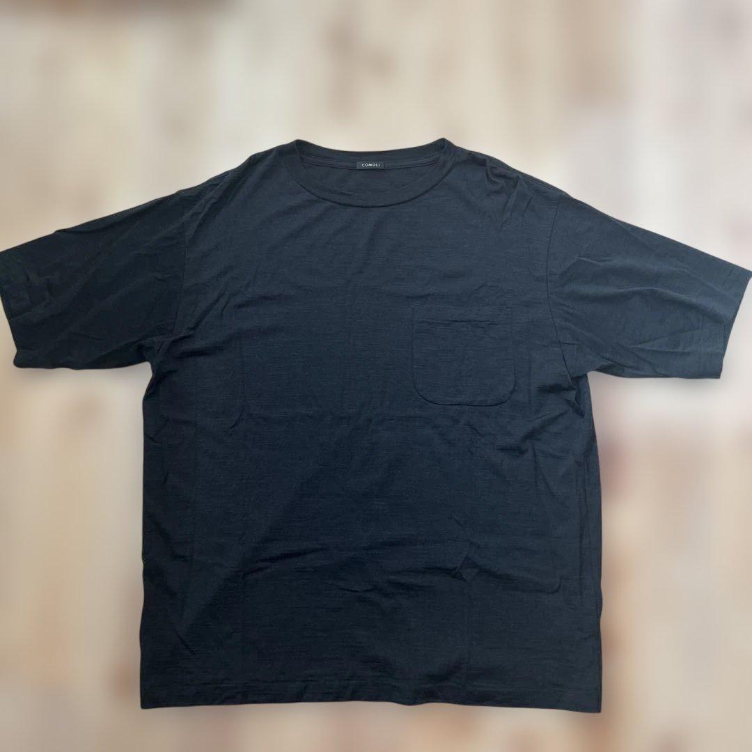 ほぼ未使用　25SS COMOLI サマーウール半袖T 2 チャコール