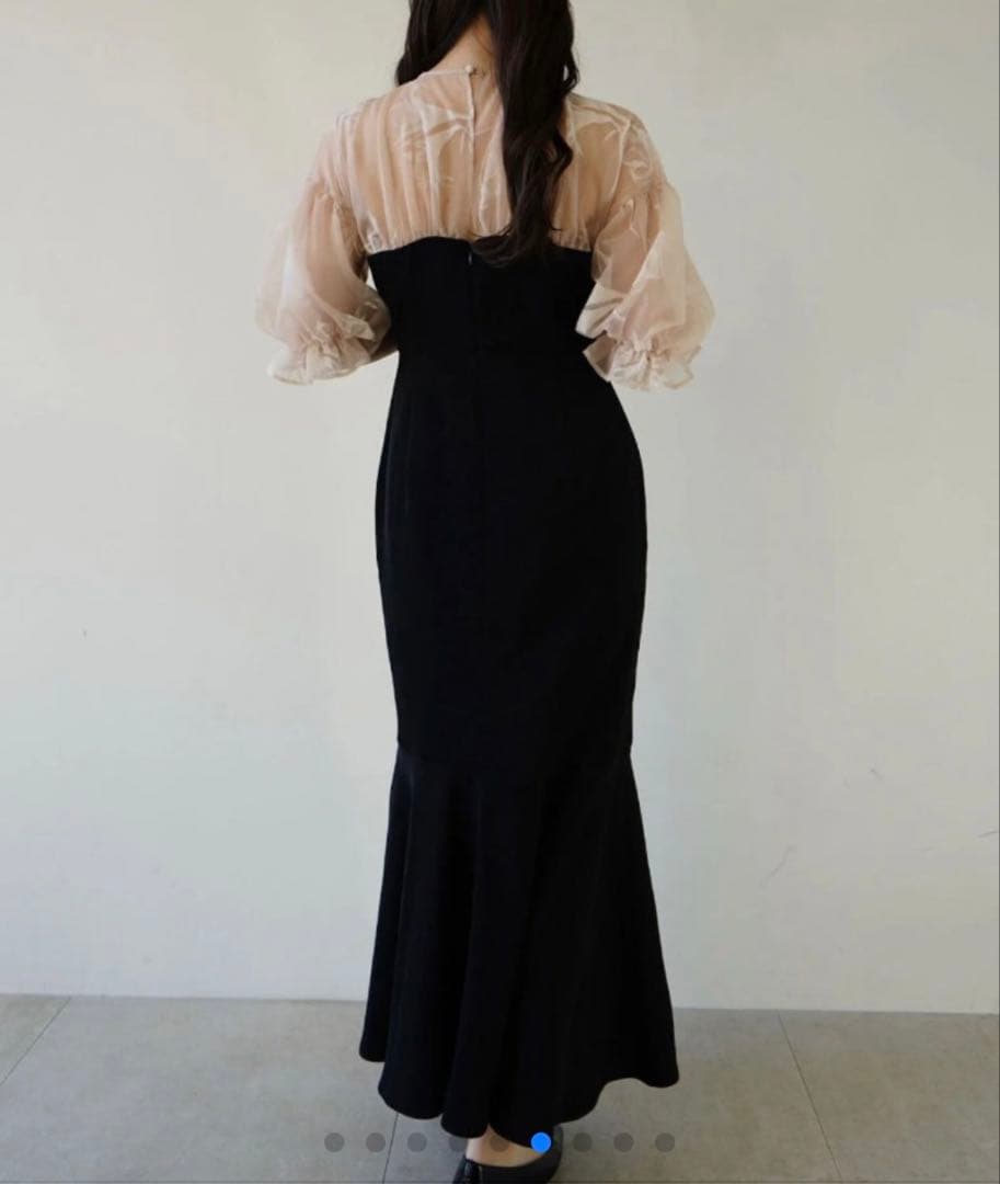acka sheerpuffdress シアーパフドレス 黒 ブラック