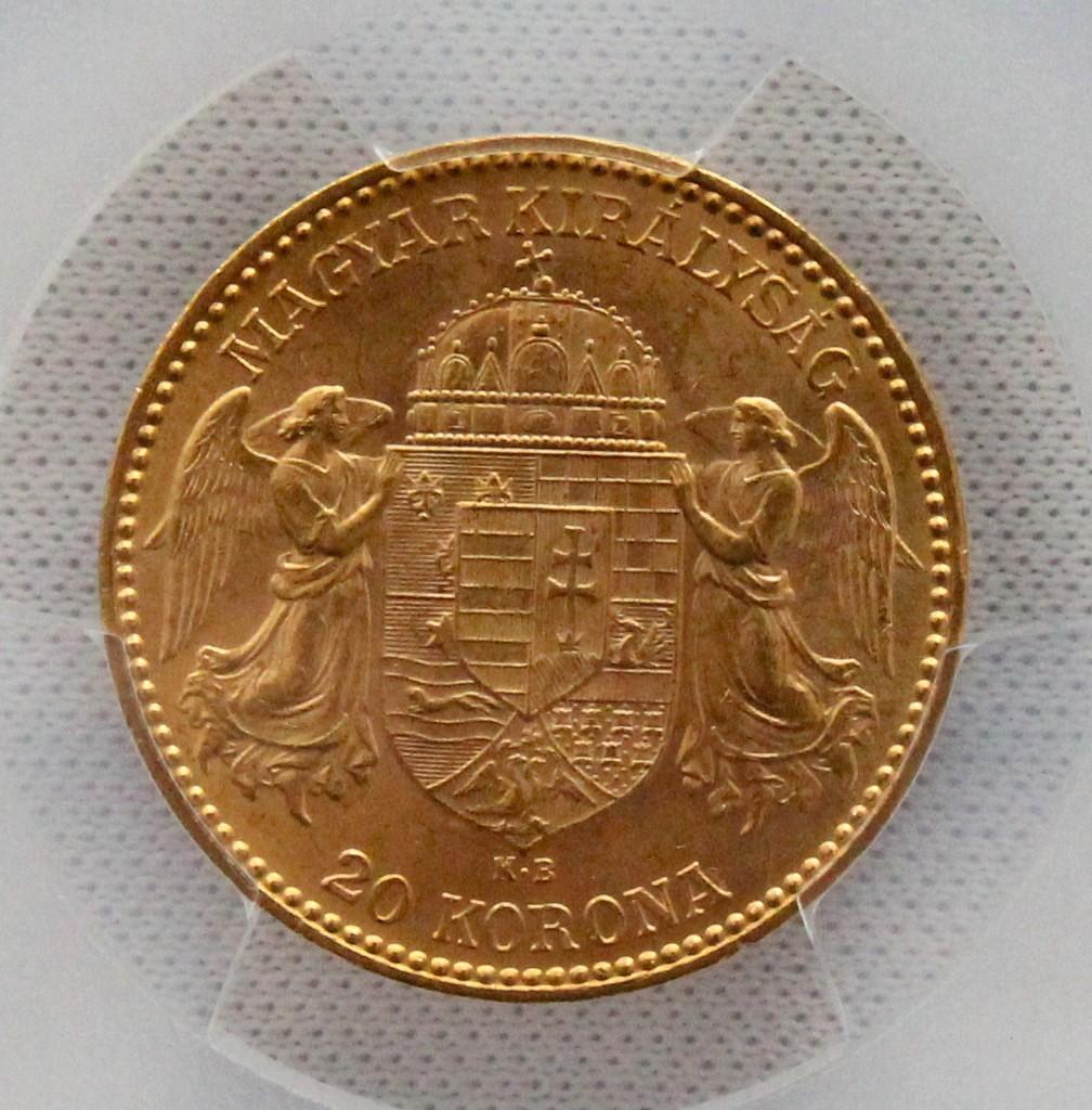 1894年 ハンガリー フランツ・ヨーゼフ 20コロナ金貨 PCGS MS62