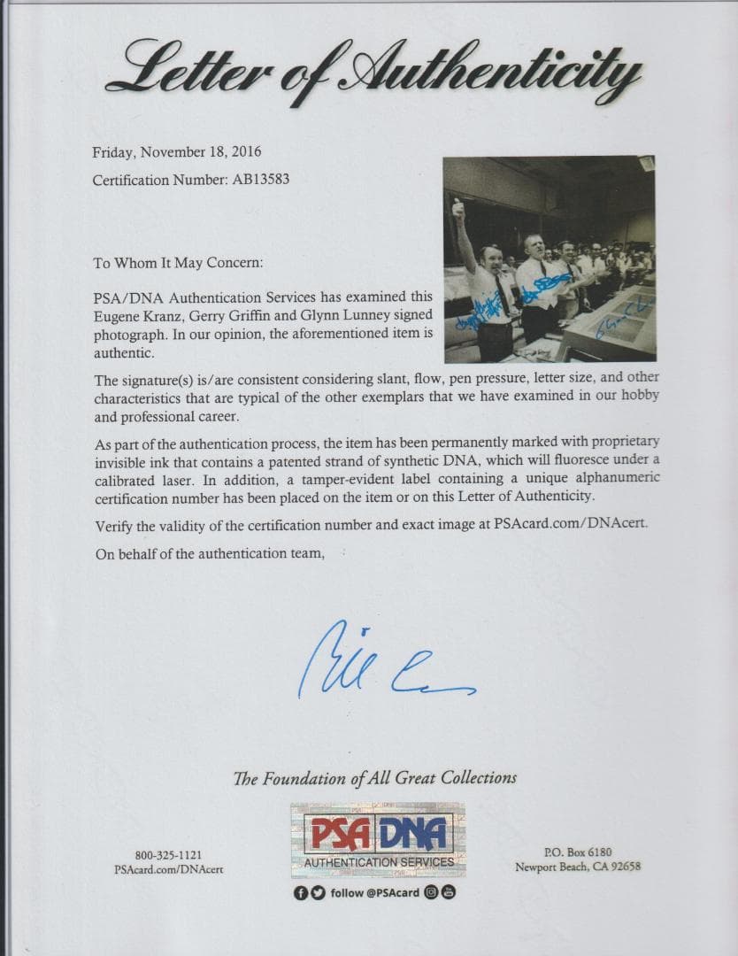 アポロ13号 宇宙飛行士、関係者 直筆サイン