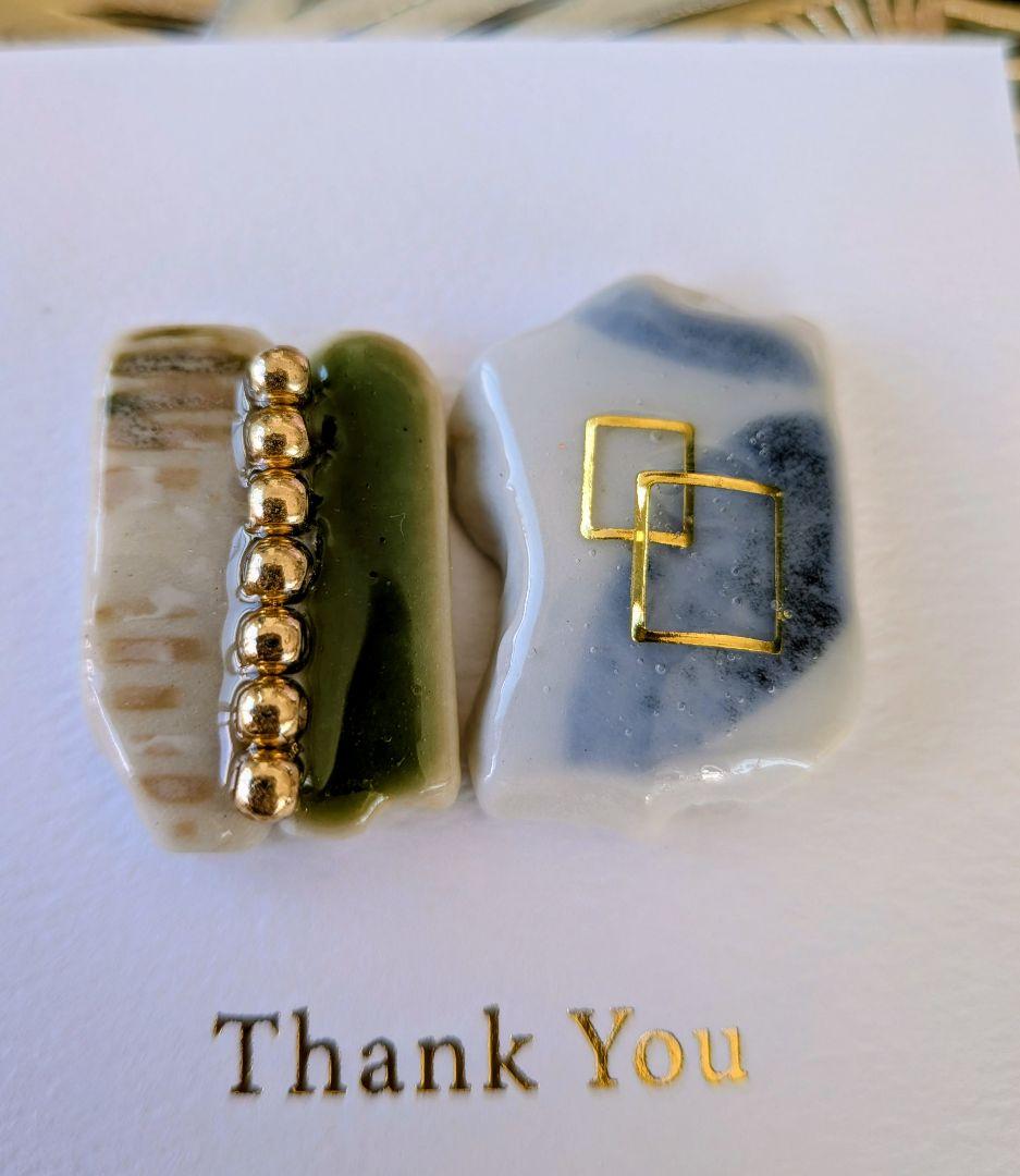 はたはたページ②シー陶器イヤリング1点物♡