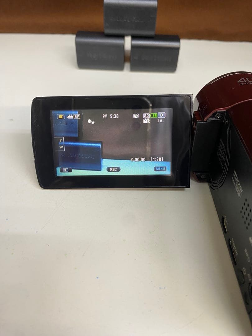 動作確認済★JVC Everio エブリオ GZ-HM460-R⭐︎バッテリー4個