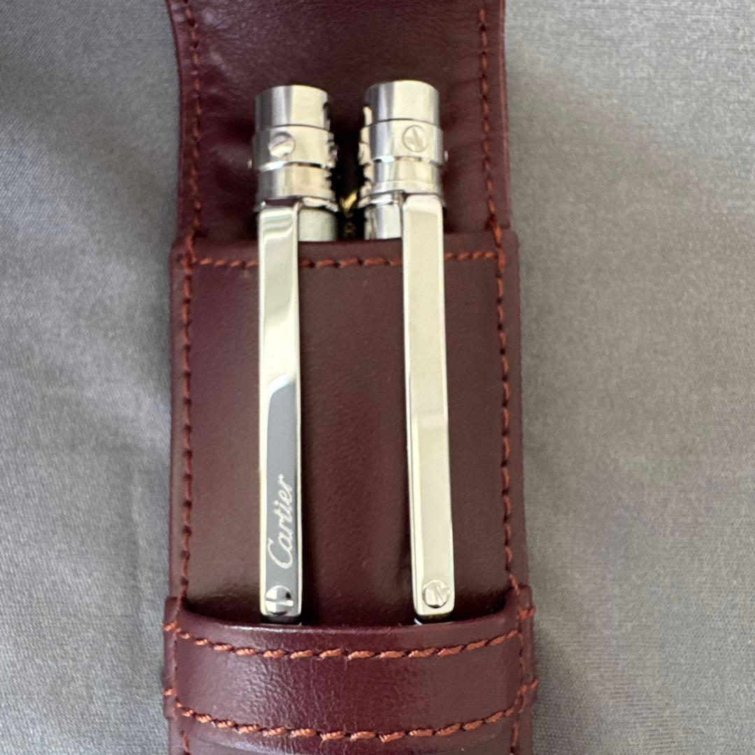 美品⭐️Cartier ボールペン 2本セット　レザーケース付