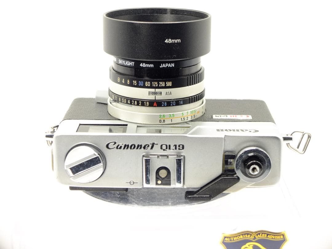 【実写確認整備品】キャノネットQL19G-Ⅲ／45mmf1.9メタルフード付