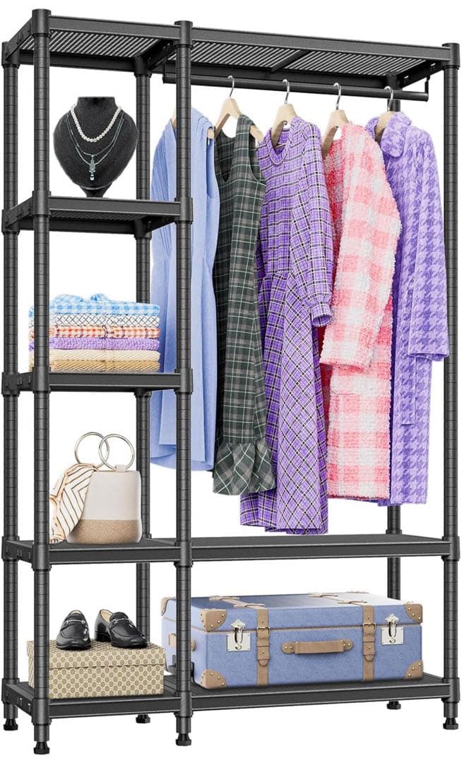 IZEUK ハンガーラック スリム 洋服ラック 押入れ収納棚