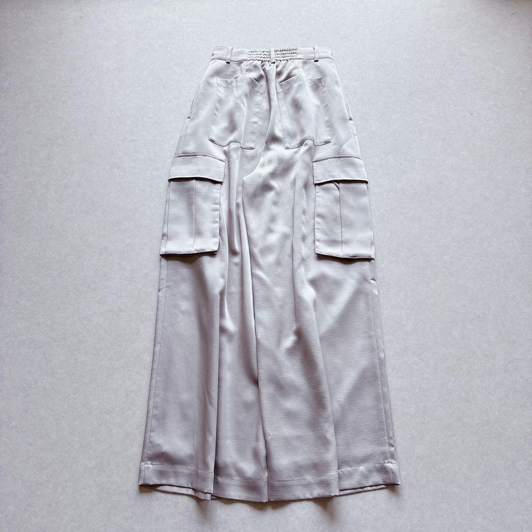 めぇ様★未使用★anuans｜定価1,8万 24SS 綺麗め サテンカーゴパンツ