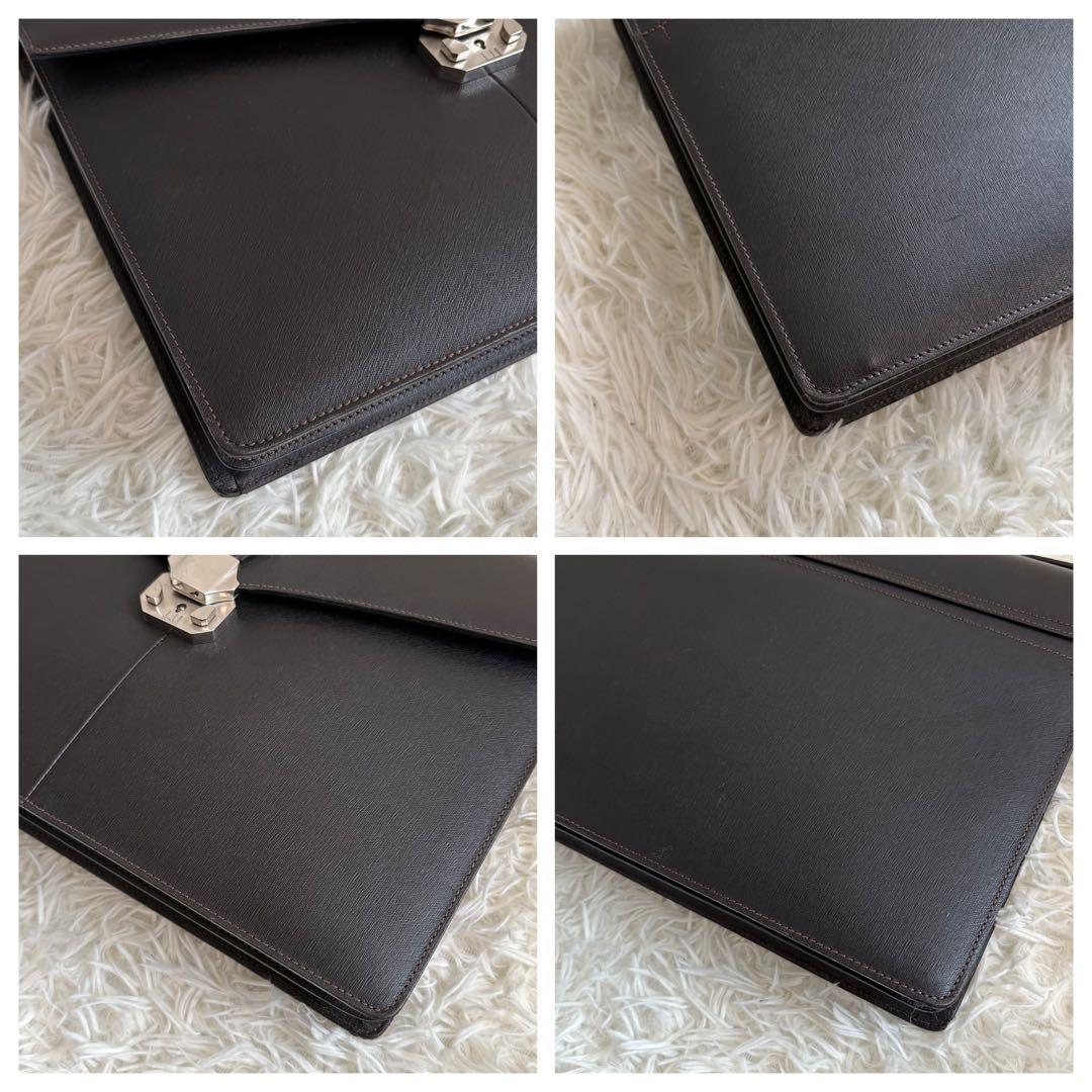 ダンヒル コンパクトブリーフケース ダレスバッグ イタリア製 レザー