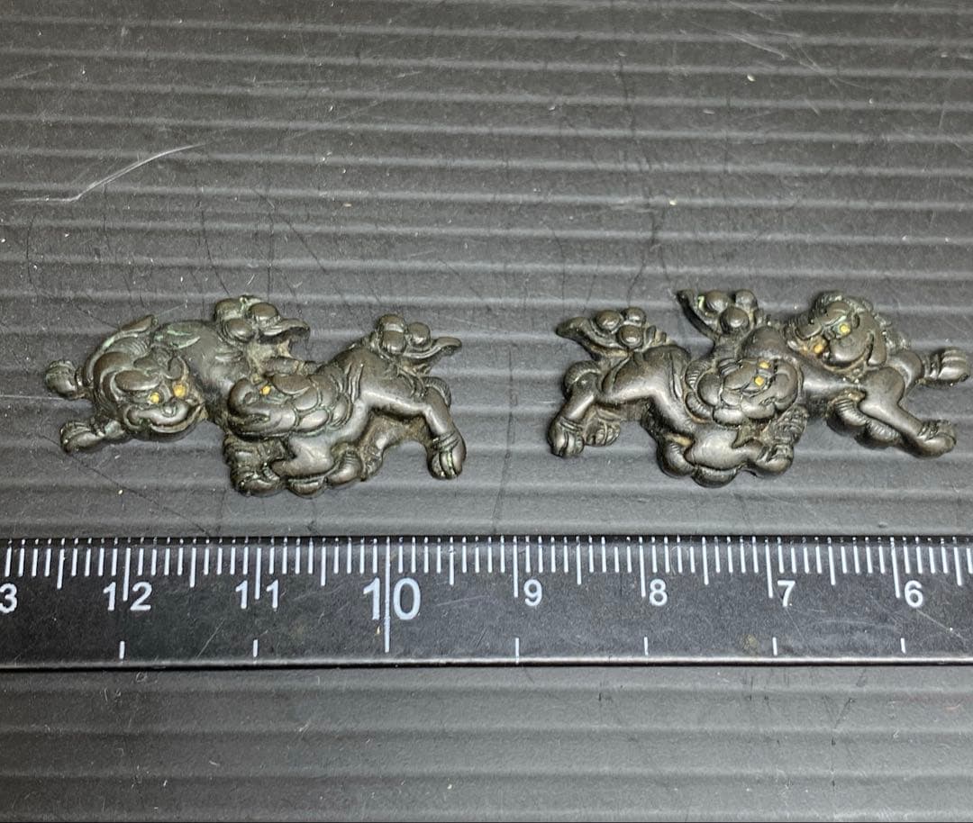 江戸時代　獅子目貫（目に金）　11g 東さ7-1012☆2F