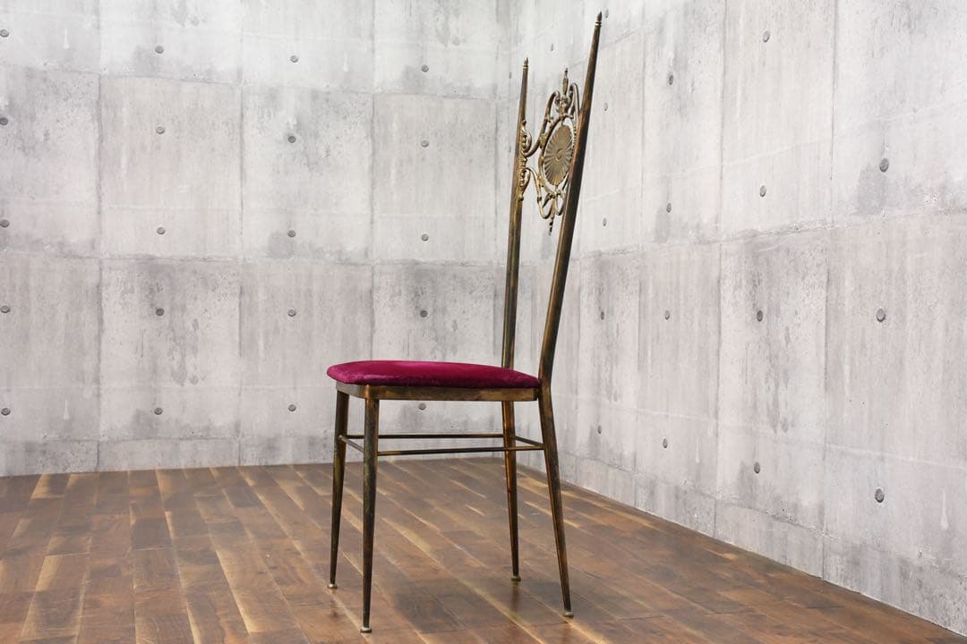 DBC51 イタリア ヴィンテージ ブラス キアヴァリチェア 真鍮 レダと白鳥