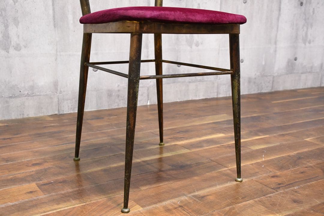 DBC51 イタリア ヴィンテージ ブラス キアヴァリチェア 真鍮 レダと白鳥