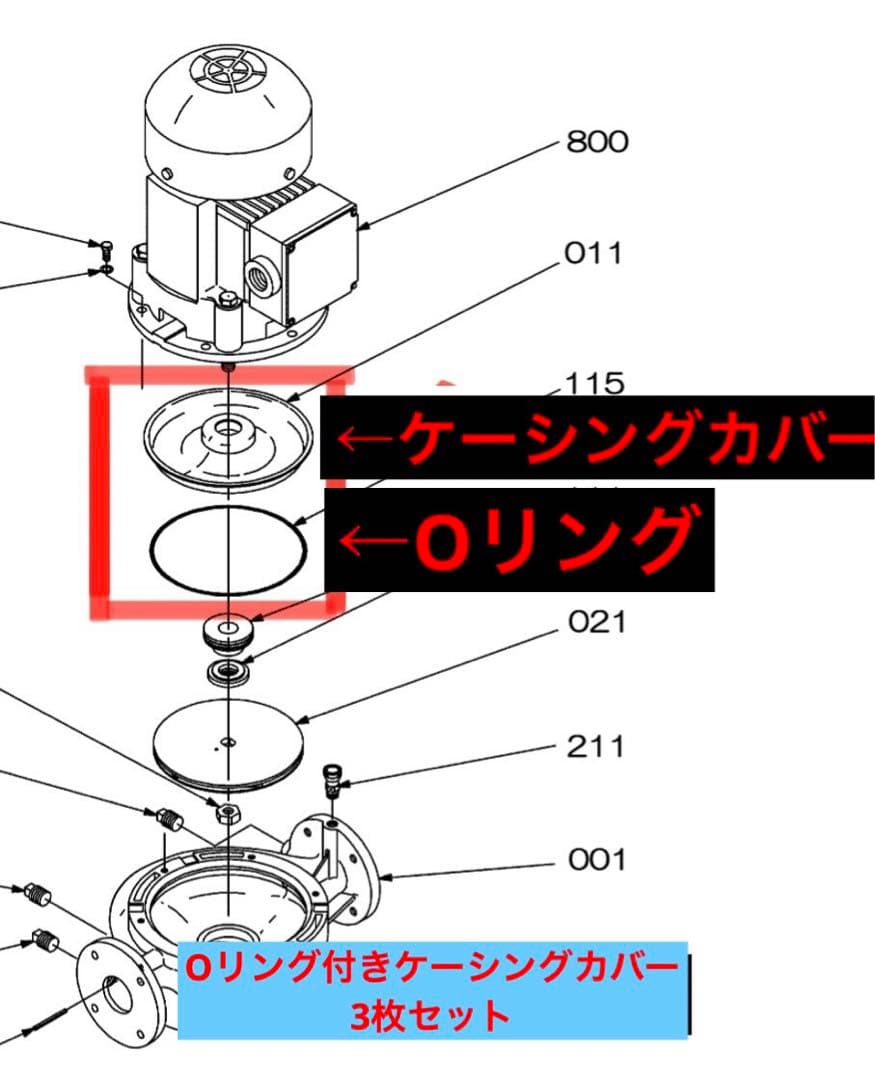 ケーシングカバー(Oリング付き)エバララインポンプ用　荏原製作所