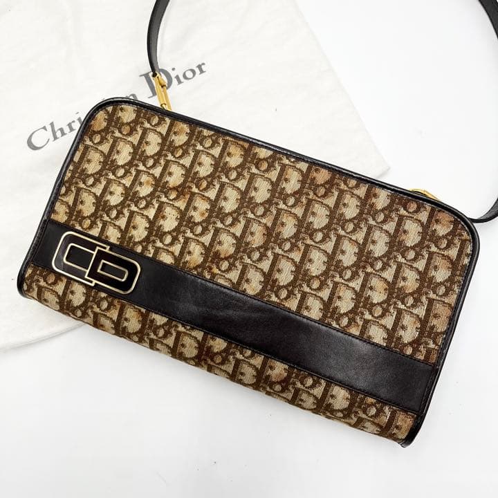 極美品 クリスチャンディオール トロッター ショルダーバッグ 2way CD金具