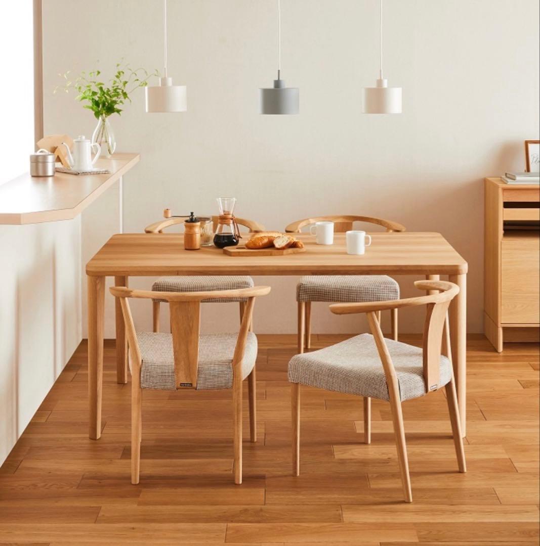 カリモク　オーク材(天然木) ダイニングテーブル 125×70×69