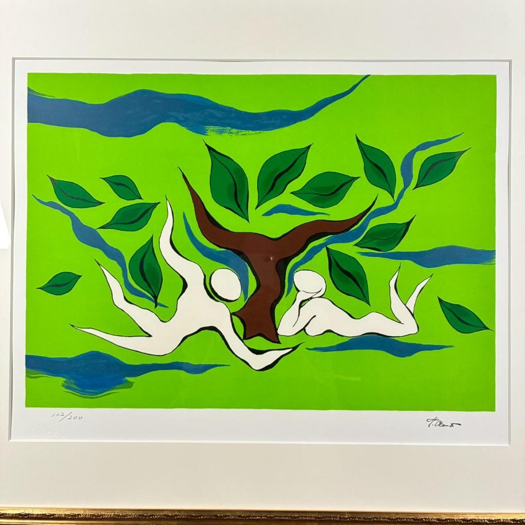 美品 岡本太郎「憩い」リトグラフ あずま工芸 証明シール有 豪華額装 太陽の塔