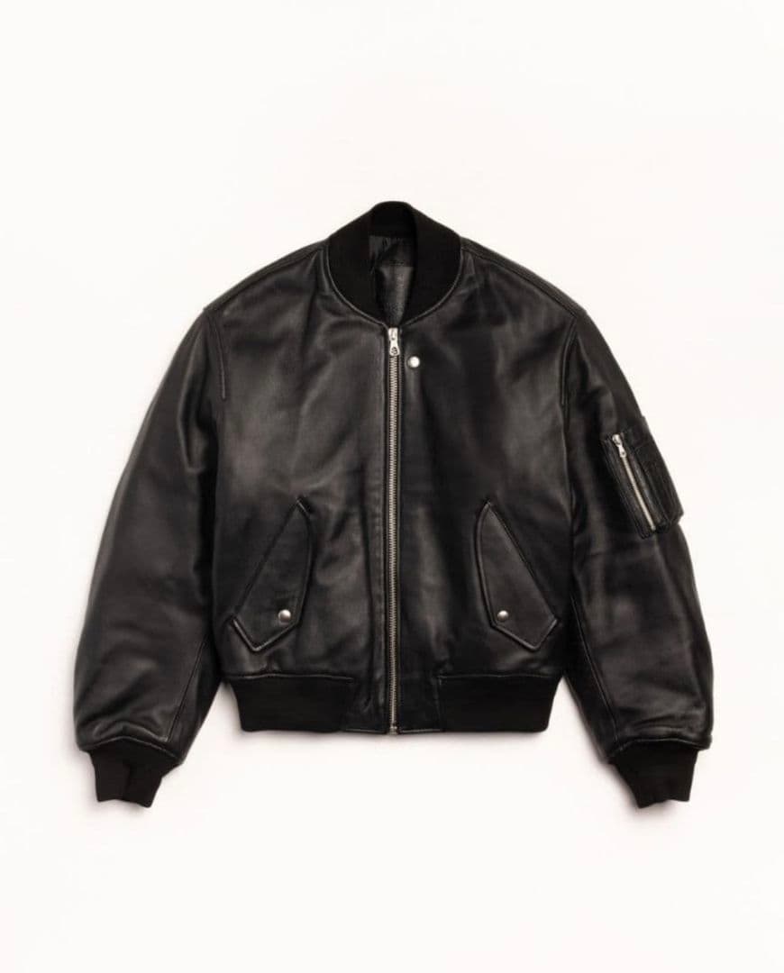 STUSSY LEATHER BUILT BOMBER L レザージャケット