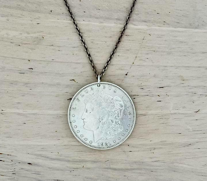本物アメリカ銀貨 モルガン 1ドル ペンダント ネックレス ヘッド（トップ）