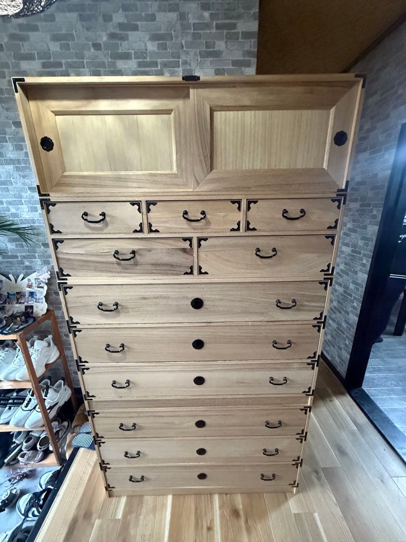 昭和レトロ　11段 桐箪笥 タンス 古道具 収納 着物 和服 帯 日本製 古家具