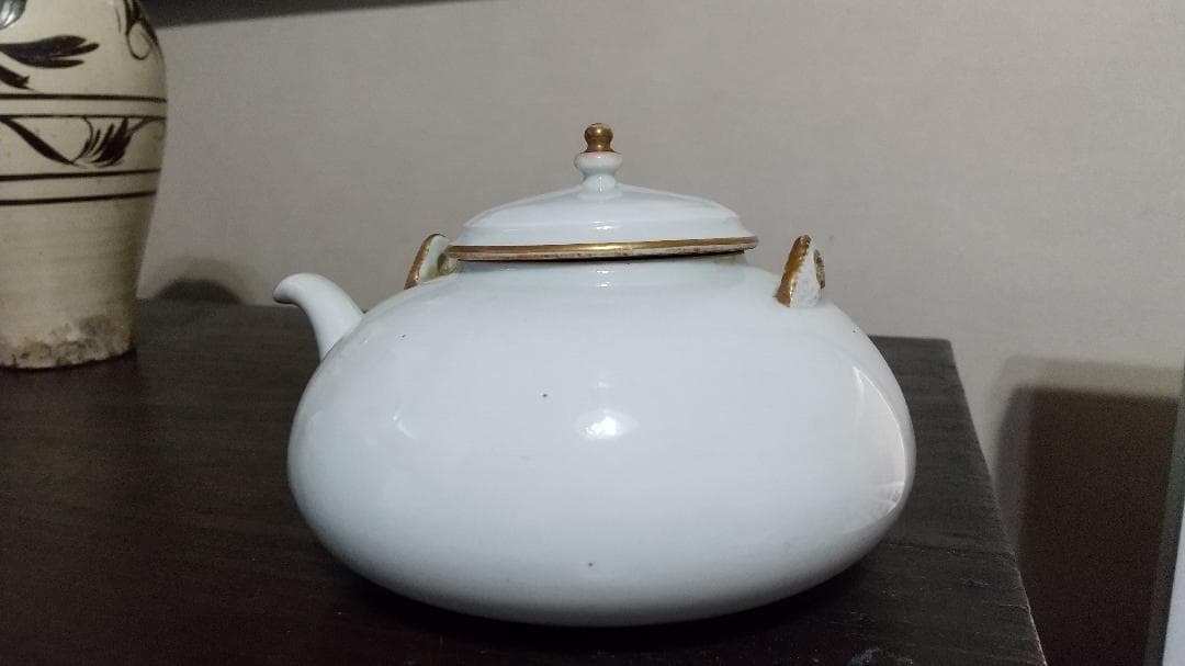 時代　白磁　ティー・ポット　急須　茶器　無傷