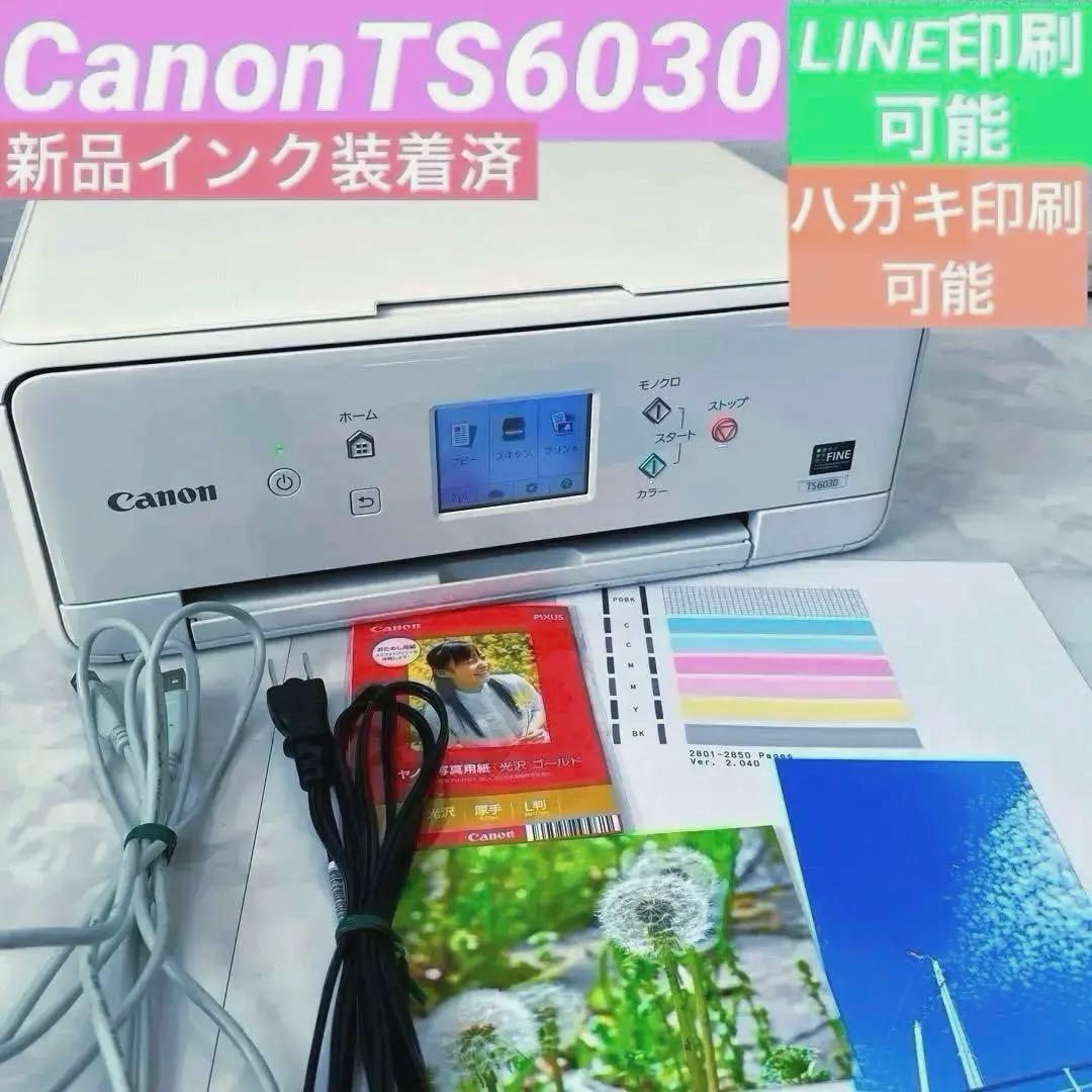 キャノンプリンター複合機TS6030動作確認済新品インク装着済Canonピクサス