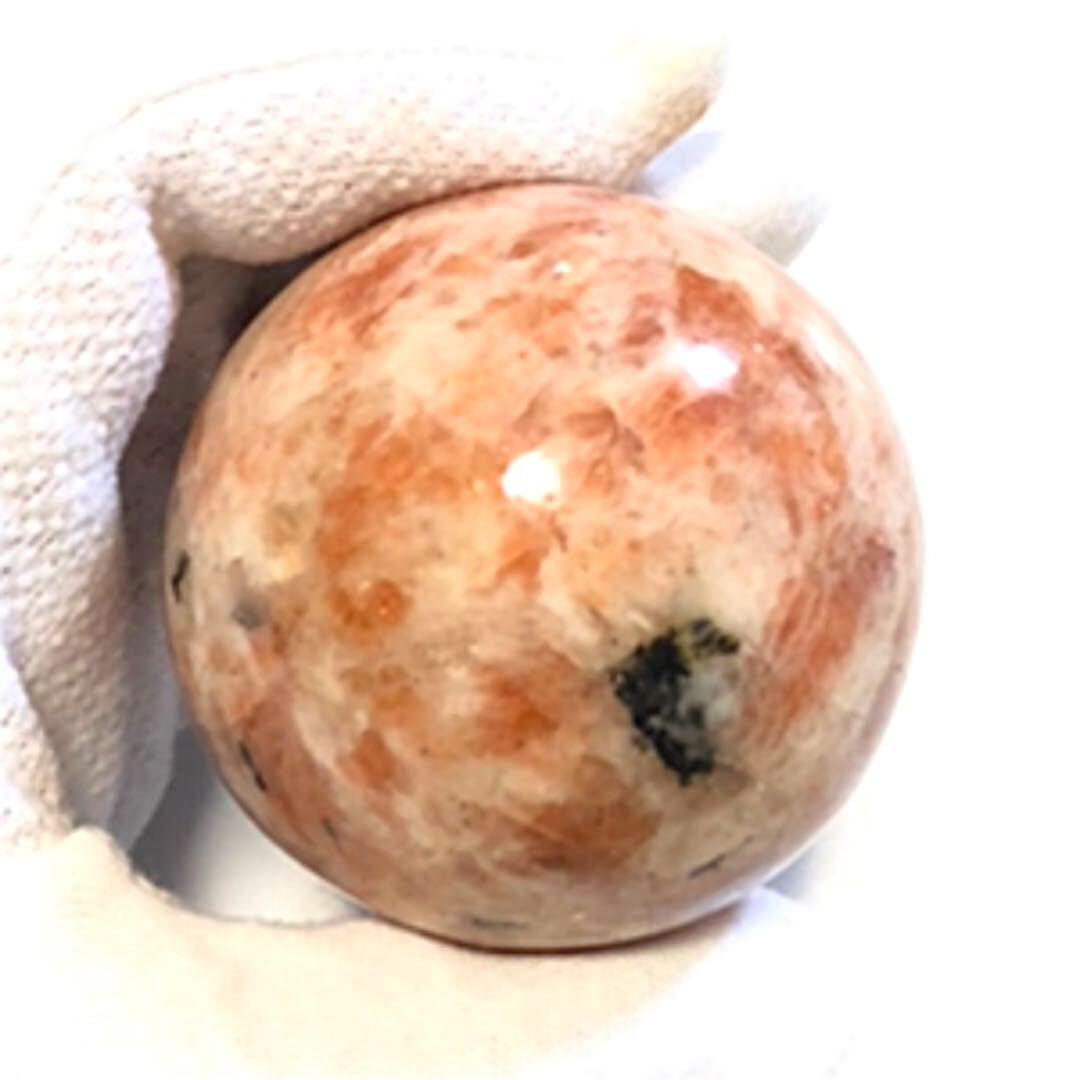 【高品質】美品 サンストーン原石 エネルギーの塊 丸玉 パワーストーン