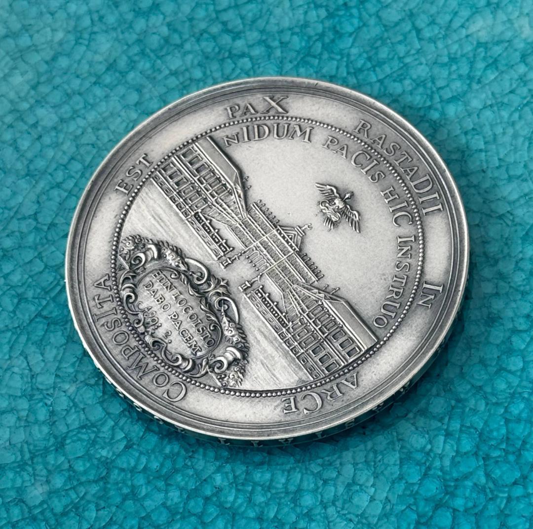 1955 ドイツ バーデン ヴィルヘルム 生誕300周年 大型 レア 純銀メダル