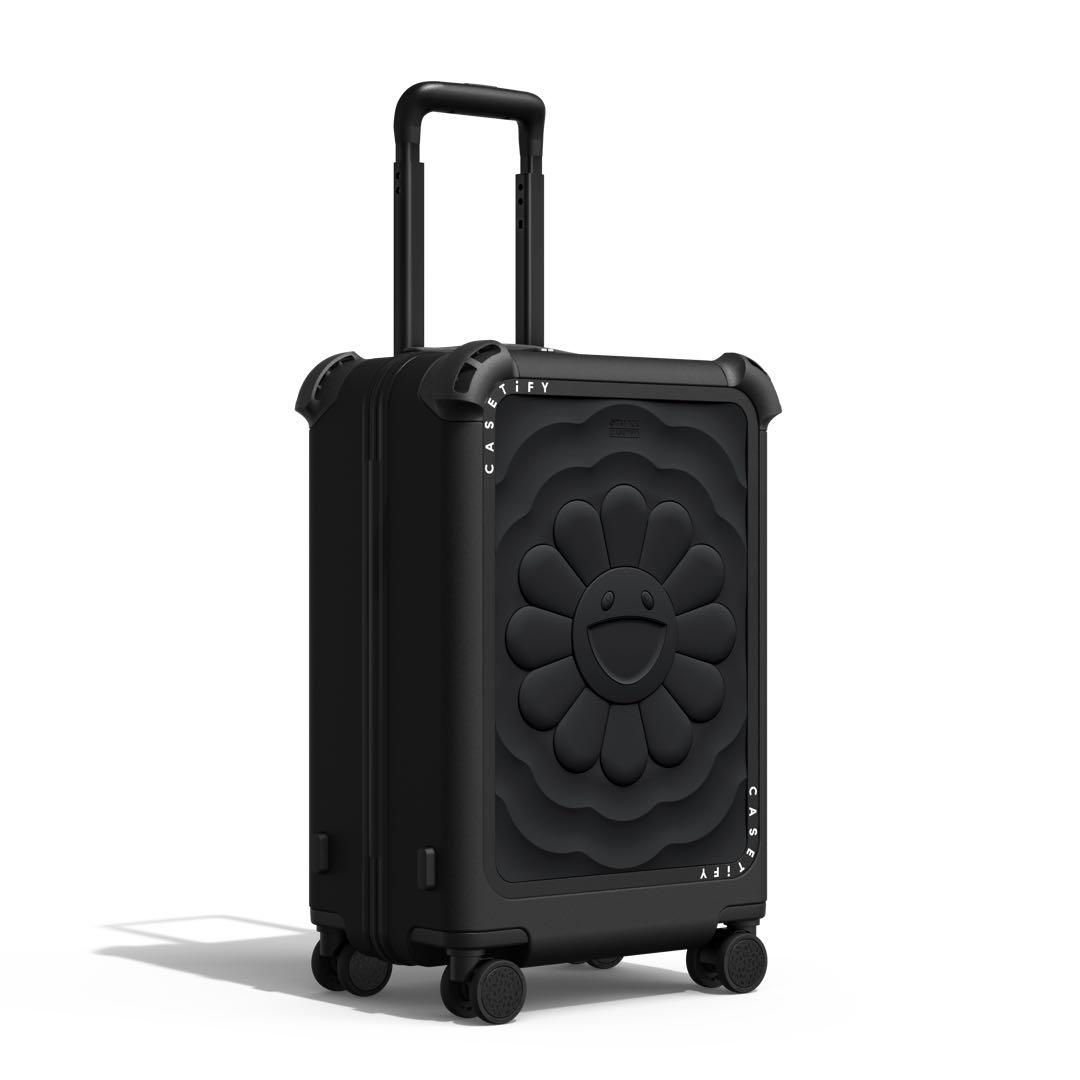 村上隆 フラワー (ブラック) ウェーブ シリコン キャリーオン スーツケース