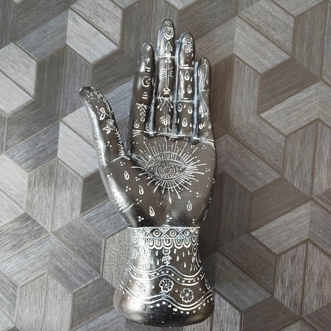 黒い手の置物 ハンドオブジェ