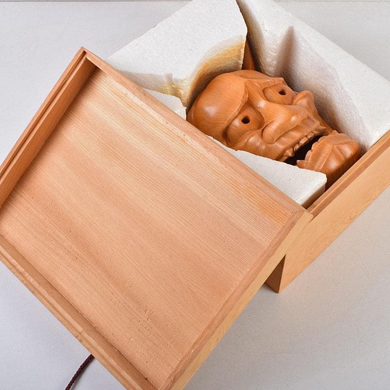 佐藤朱篭斎作　能面　木彫　般若　時代箱付　V　R9283