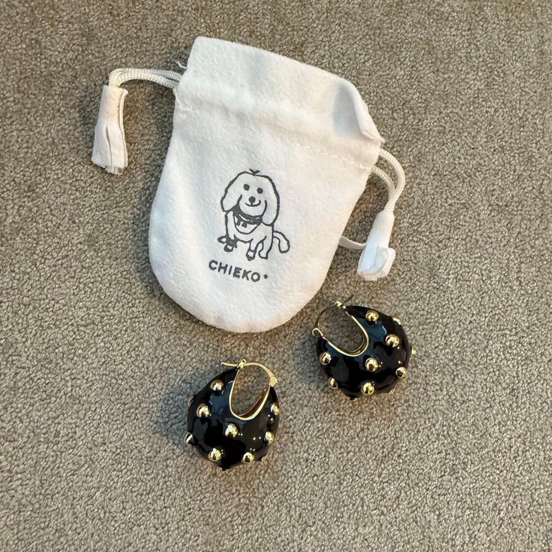 新品　CHIEKO+ deco pierce Black