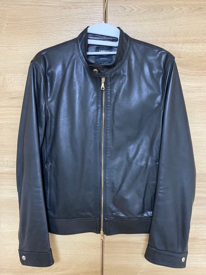 EMMETTI レザー シングルライダース JURI ゴールドジップ 48
