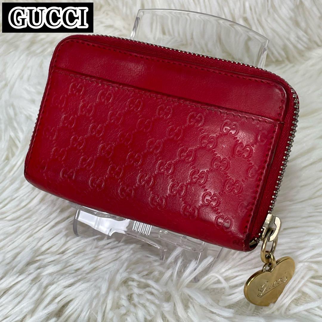 GUCCI グッチ ケース ラウンドファスナー 財布 ハート ロゴ GG