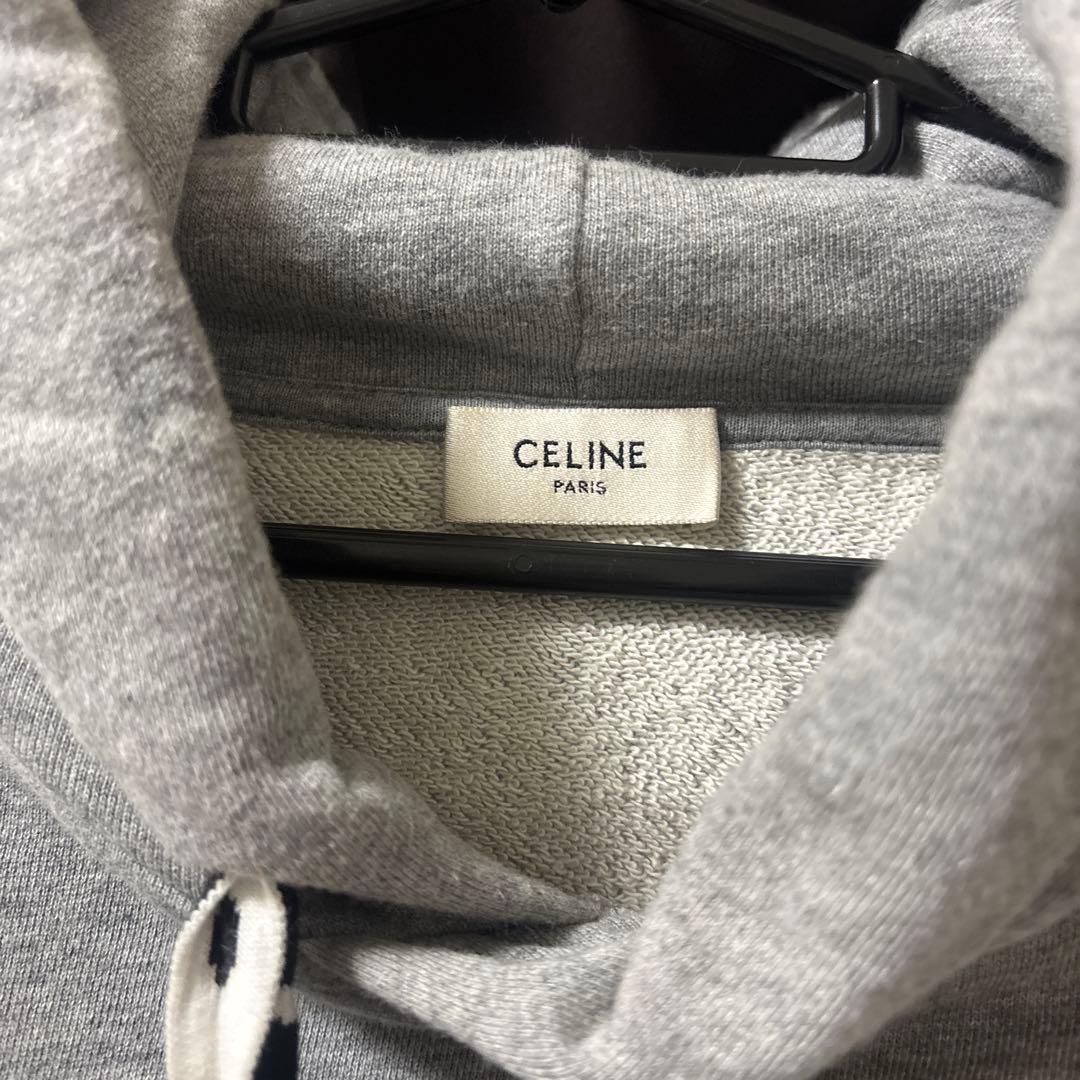 美品　CELINE グレー フード付きパーカー