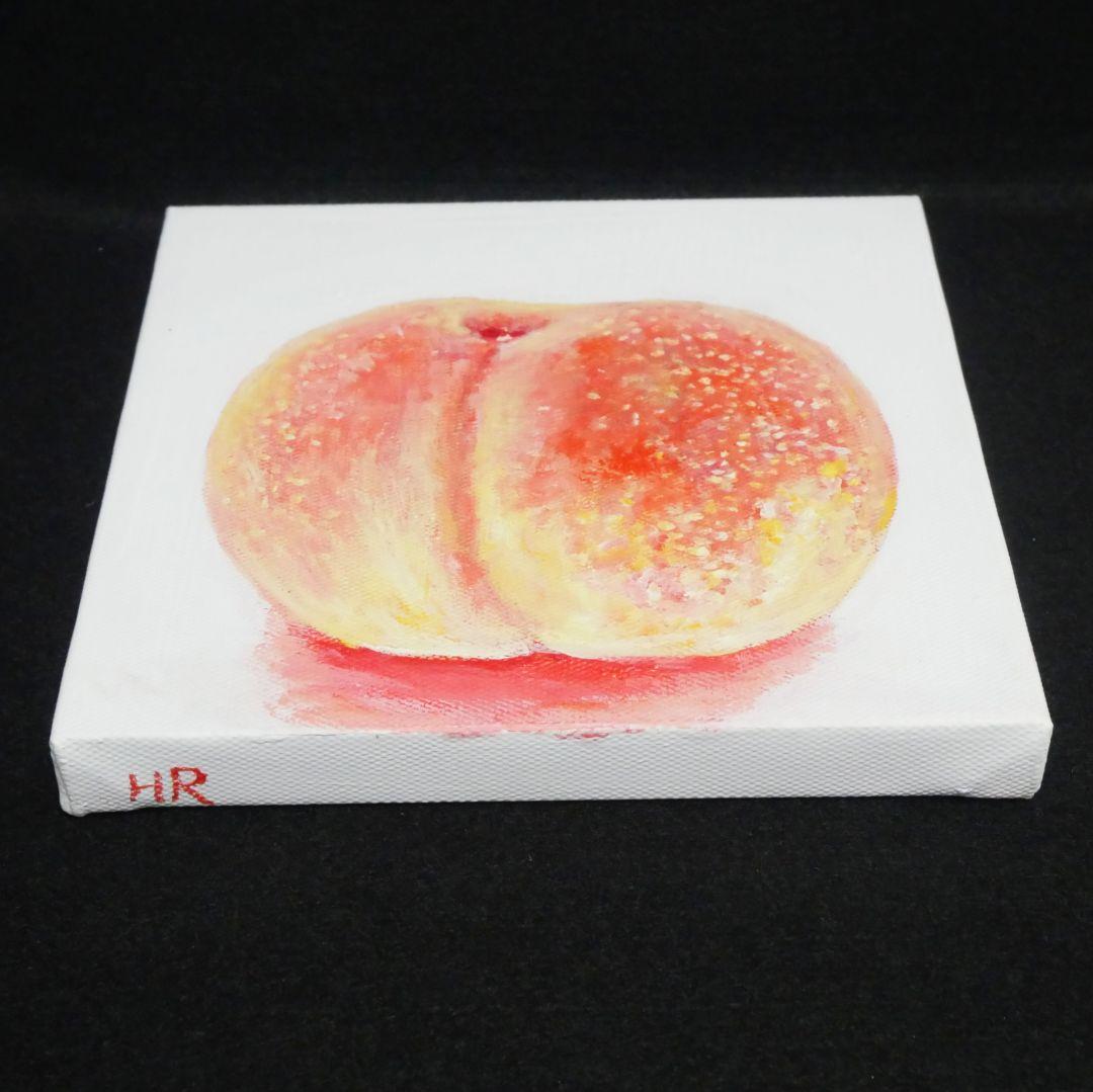 油絵 絵画 アートパネル【桃】