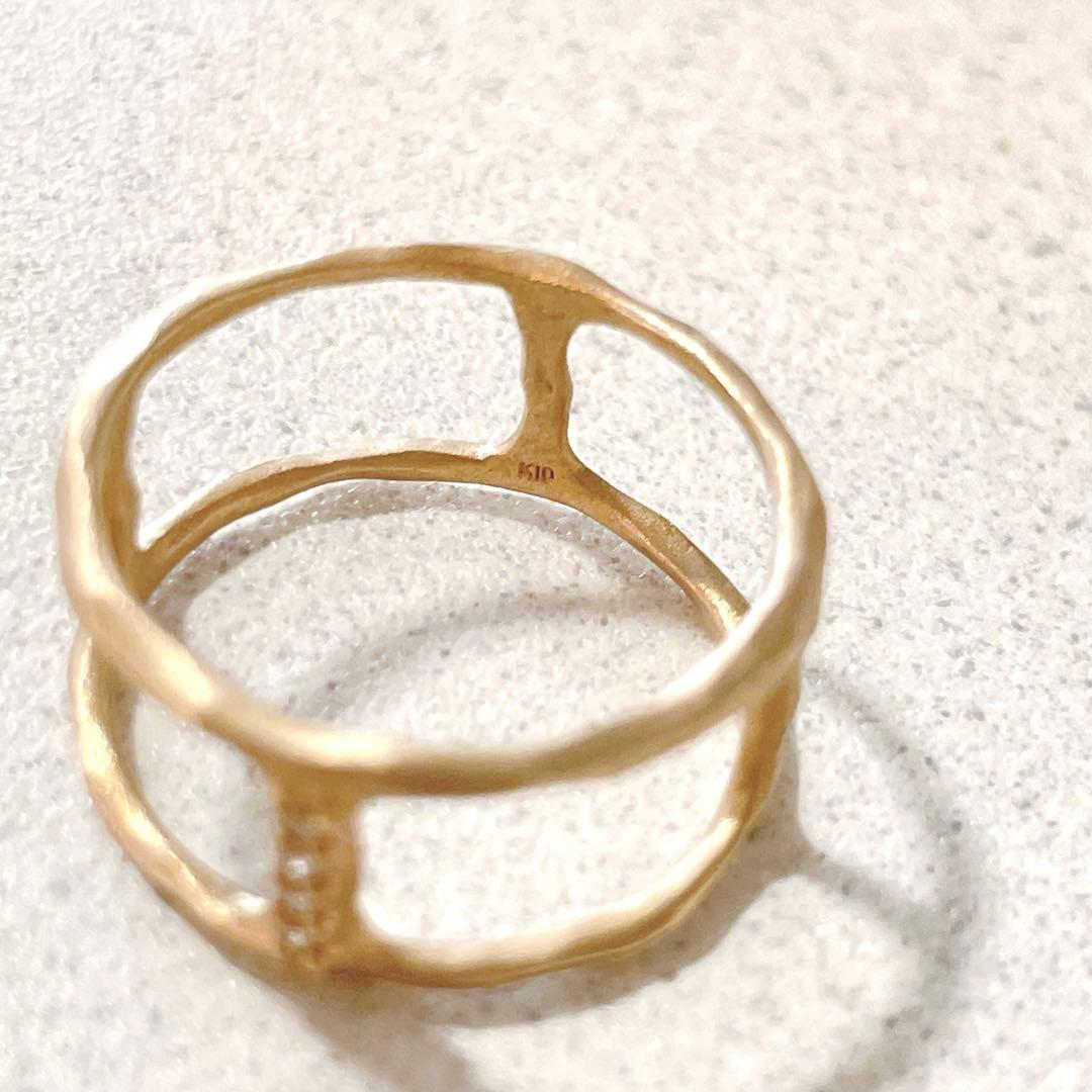 と*こ様 美品 ESTELLE エステール K10 ダイヤモンドマットリング
