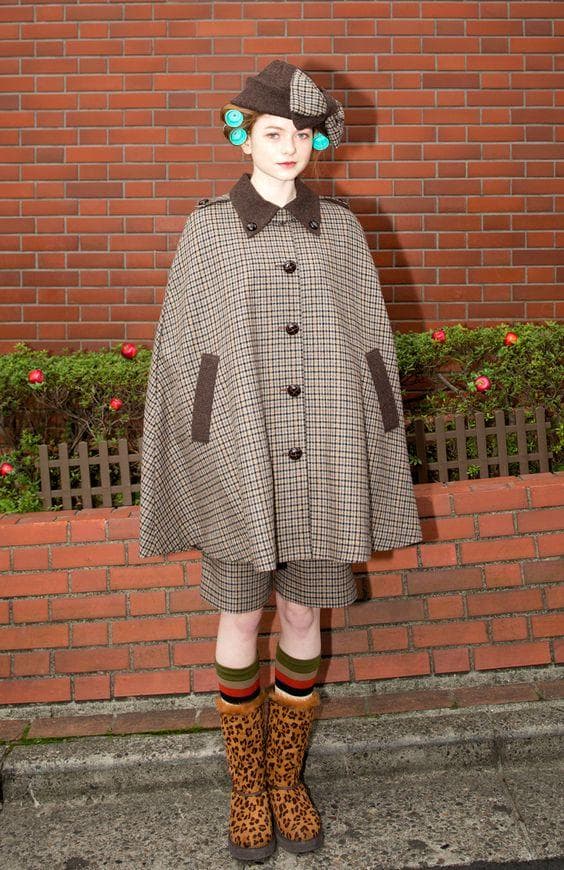 タグ付き♥♥サスペンダー付きパンツ、チェック千鳥柄MILKミルク